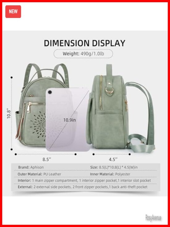 Small Vegan Leather Backpack Purse for Women Convertible Daypack Travel main image 4
